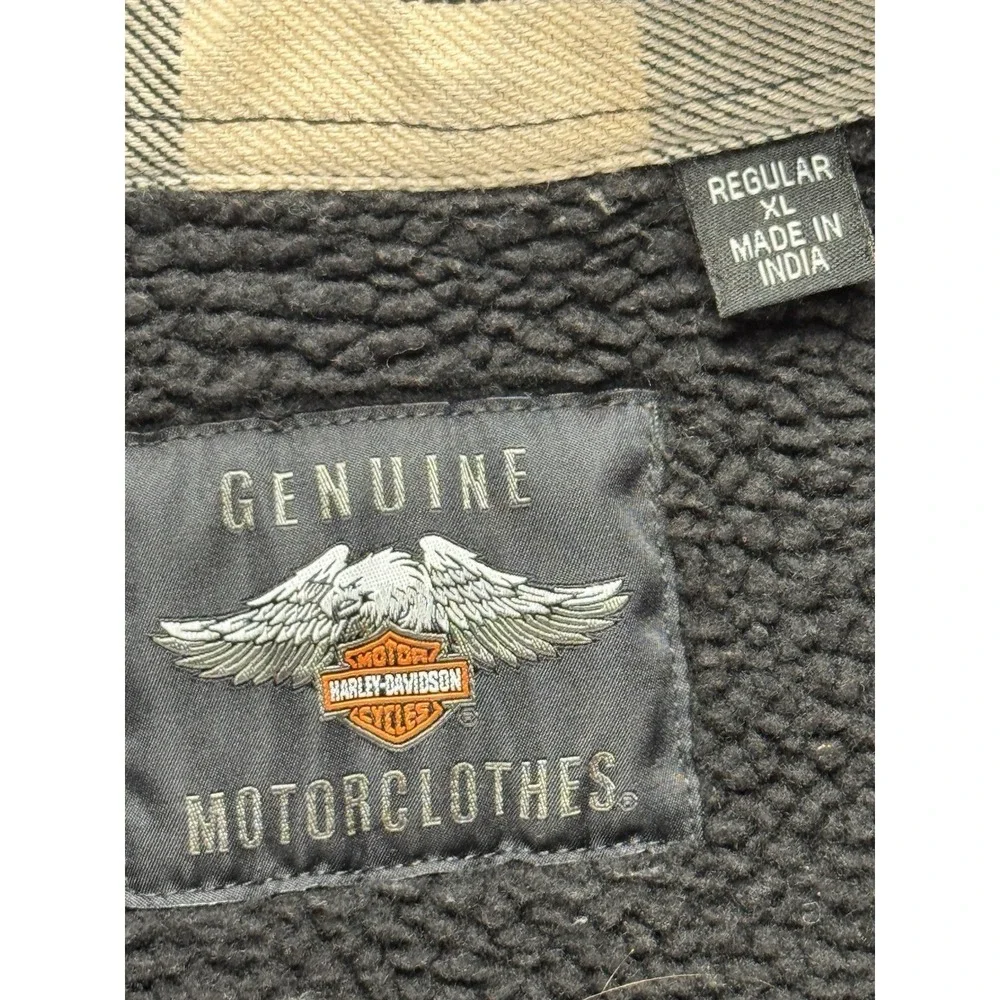 Harley-Davidson Men's XL Sherpa Lined Buffalo Plaid Shirt Jacket Flannel